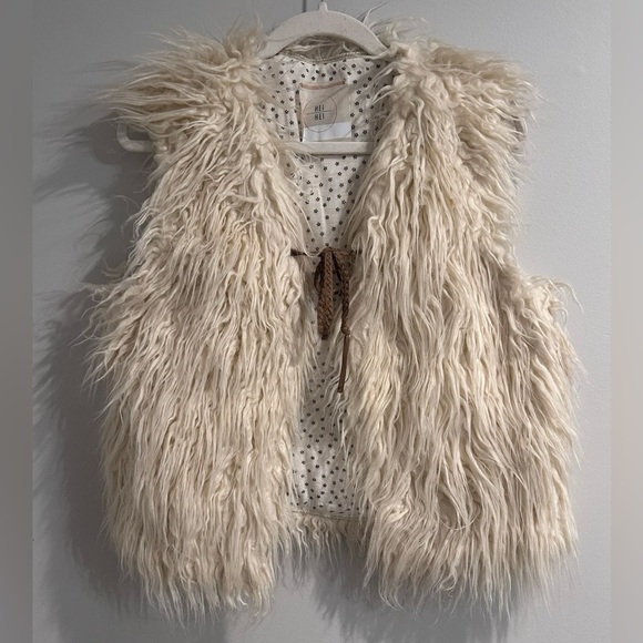 HEI HEI Anthropologie Faux Fur Vest Tie Front size S/M NWOT Womens - Picture 2 of 5